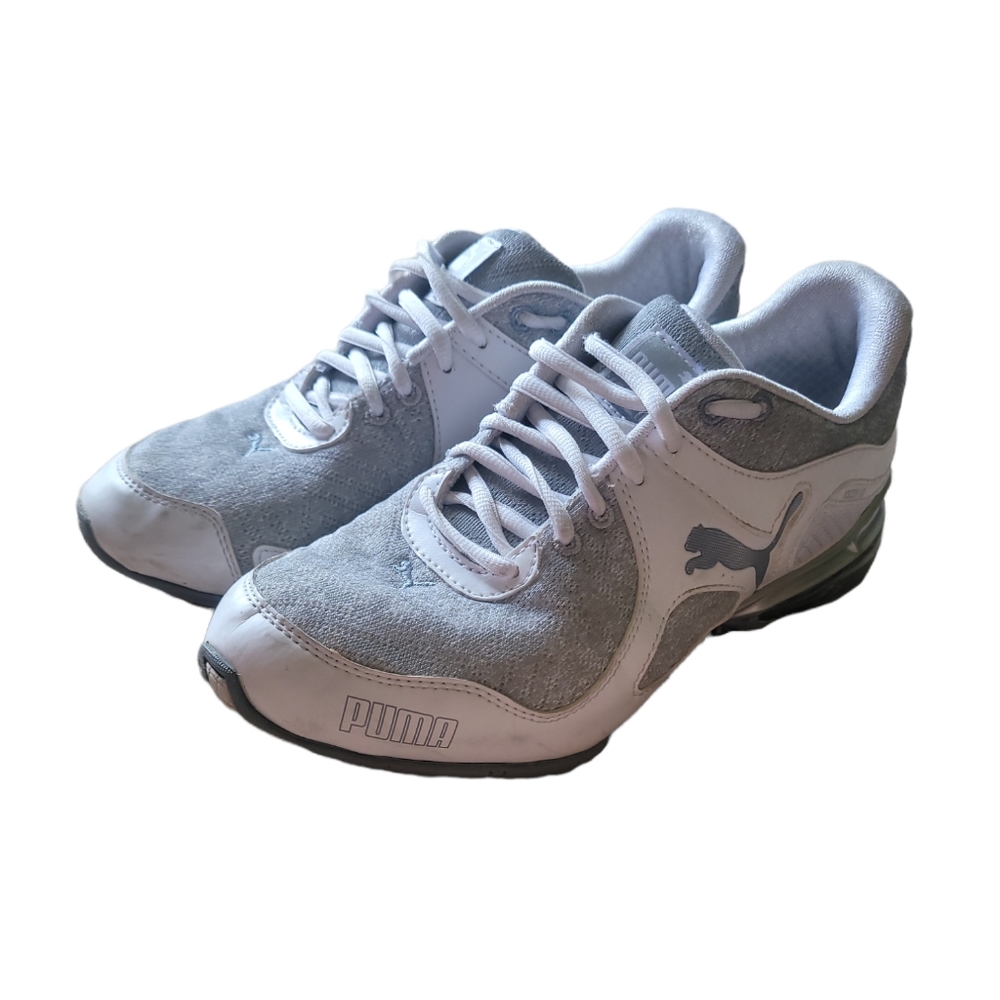 Puma Womens iocell 1.0 White And Grey Running Sneakers Size 8